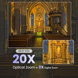 iuZee AI Auto Tracking PTZ Camera 3G-SDI/USB3.0/HDMI/LAN IP PoE Live Streaming 20X Optical and 8X Digital Zoom Camera 1080P 60FPS for Church Services Worship Education Events vMix OBS YouTube