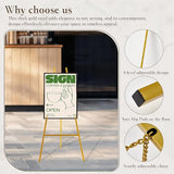 Gold Metal Easel Stand for Sign, Heavy Duty Folding Easel for Wedding Welcome Sign, Decorative Easel for Mirror, Art, Photo
