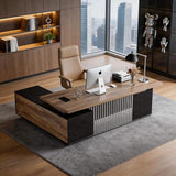 70.86 inch Inch Large Executive Desk with Drawers Cabinet, L Shaped Office Desk, Computer Desk
