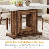 Tribesigns 47-Inch Farmhouse Dining Table for 4, White Kitchen Dinner Table with Heavy Duty Pedestal
