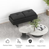 Leather Bench Waiting Room Chairs - 2 Seat Office Guest Reception Bench with Cushion