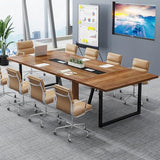 Tribesigns 8FT Conference Table, 94.49 L x 47.24 W x 29.53 H Inches Large Meeting Podcast Table for 10 People, Business Style Wooden Training Table