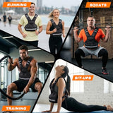 PJ PINJIAN Adjustable Weighted Vest for Men and Women,4-10lb Variable Body Weight Vest for Home Workouts, Running, Rucking, HIIT & Strength Training, Removable Ironsand Weights, Reflective & Pockets