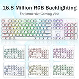 Redragon K710 Wireless Typewriter Mechanical Gaming Keyboard, Bluetooth/2.4Ghz/Wired, RGB LED Backlit