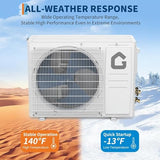 Towallmark 22 SEER2 12000 BTU Ductless Mini Split AC with Heater, 110V WiFi-Enabled Inverter Air Conditioner for Rooms up to 550 Sq.Ft, Includes Remote Control