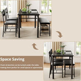 IRONCK Dining Table Set for 4, Kitchen Table with Upholstered Bench and 2 Chairs, Kitchen Table and Chairs Set for Small Space