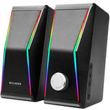 Hi-Fi Stereo Sound PC Speakers with Bluetooth 5.0 and 3.5mm AUX-in, 14W AC Powered