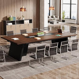 Tribesigns 8ft Conference Table, Modern Office Meeting Room Desk with Cable Management