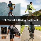 AONIJIE 18L Lightweight Hiking Backpack Waterproof, Backpacking Pack for Men Women, Hydration Hiking Pack with Multi Pockets & Waist Strap, Camping Travel Daypack - Black
