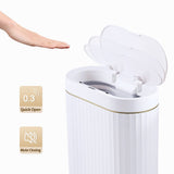 ELPHECO Bathroom Trash Can with lid 2.5 Gallon Waterproof Motion Sensor Wastebasket