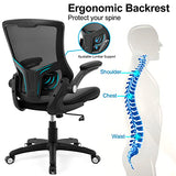 Office Chair Ergonomic Desk Chair, Computer PU Leather Home Office Chair, Swivel Mesh Back Adjustable