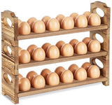 AOOHOOA Wooden Egg Holder Countertop, 3-Tier/36-Hole, Stackable