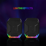 NJJOWRQ 3.5mm& Stereo Surround Wired Speakers Music Game with RGB Light Loudspeakers for Computer PC Laptop TV