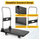 Foldable Platform Cart, 220 lbs Capacity Push Cart Dolly with 3-Inch PU Wheels