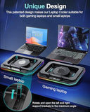 PRO Gaming Laptop Cooling Pad, RGB Laptop Cooler Stand with Powerful Turbofan (3500 RPM), Height Adjustable Laptop Fan Cooling Pad