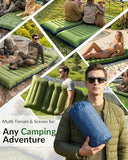 NINTYNINE Camping Sleeping Pad, 5.9" Extra-Thick Reinforced Camping Pad with Built-in Pillow & Foot Pump, Ultralight Compact Inflating Sleeping Mat for Backpacking Hiking Travel Tent Beach