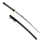 Damascus Geometric Wakizashi, 1045 Carbon Steel Hand Forged Full Tang Sword
