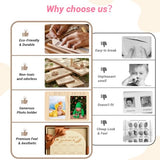 DegoCyhton My First Year Photo Frame, Wooden 12 month picture frame for baby first year, Easy Photo Insert, Smooth Safe Edge, With Hang Hooks, For 0-12 Month Newborn, Baby Birthday Keepsake Gift