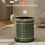 YIORYO Round Leather Trash Can, Garbage Can Under Desk Cabinet, Wastebasket Bin