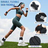 INDEPANDIA Wrist & Ankle Weights for Women and Men, 2lbs Pair Adjustable Silicone Weighted Bangles for Arm & Leg Workouts, Black