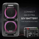 Party Speaker Dolphin Bluetooth SP-2100RBT-G - 10” Dual Woofers, Strong X-Bass, Sound-Activated LED, TWS, Extended Battery Life - Huge Bluetooth Party Speaker for Indoor & Outdoor Use - Black