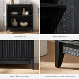 mopio Brooklyn Fluted Storage Cabinet, Modular Accent Buffet Sideboard with Adjustable Shelf