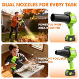 OGERY Brushless Leaf Blower Cordless with Lights, Powerful Electric Leaf Blowers with 2 x 3.0Ah Batteries & Fast Charging, 700CFM 900G Wind Pressure Handheld Blower for Lawn Care Yard Garden, Green