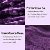 NEWCOSPLAY Super Soft Faux Fur Blanket Twin Size Dark Purple Sherpa Fuzzy Plush Warm Blanket for Sofa Bed (Dark Purple, Twin(60"x80"))