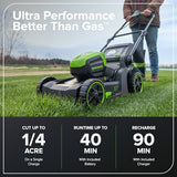 Greenworks 60V 17" Brushless (Push) Lawn Mower, 4.0Ah Battery and 3A Charger