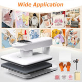 Dual Auto Heat Press Machine for T-Shirts, 360° Swing Away Heat Press with Auto Press Release for Sublimation Pillows