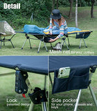 iClimb Super Easy Assemble Folding Cot Ultralight Compact Heavy Duty with Carry Bag for Adults Camping Backpacking (Black, Two Heights)