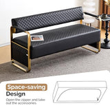 57.5’’ Office Guest Chair upholstered Bench Seating, Reception Furniture for Beauty Salon Barbershop Airport Bank