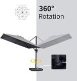 PURPLE LEAF Patio Umbrella 10' x 13' Built for Lasting Comfort Light Grey