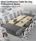 Anzhap 10FT Conference Table for 10 People, Executive Office Table
