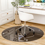 Round Tempered Glass Chair Mat for Carpet & Hardwood, Heavy-Duty Glass Floor Mat for Office Chair