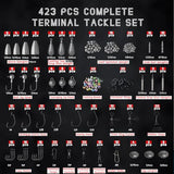 Vipfish Fishing Accessories Kit, 264/423PCS Fishing Tackle Box with Hooks, Weights, Sinkers for Bass Trout, Gifts for Men,Kids
