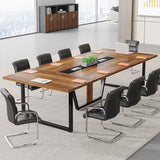 Tribesigns 8FT Conference Table, 94.49 L x 47.24 W x 29.53 H Inches Large Meeting Podcast Table for 10 People, Business Style Wooden Training Table
