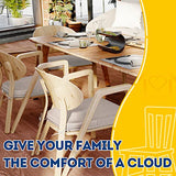 AAAAAcessories D-Shaped Chair Cushions, 2" Thick Dining Chair Pads with Ties and Removable, Oatmeal Beige