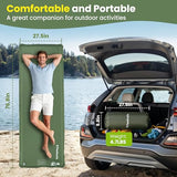 Feelnais Camping Sleeping Pad, Built-in Foot Pump Inflatable Sleeping Pads, Memory Foam Mattress with Pillow, 4 Season Camping Mattress Pad, Camping Essentials Gear for Tent, Car, Hiking - Green