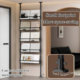 5 Tier Adjustable Height Bookshelf Floor to Ceiling Picture Book Storage Rack