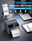 2026 Upgraded Thermal Label Printer with Built-in Paper Bin, Thermal Printers for Small Business & Shipping Packages, Compatible with Amazon