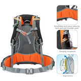 MIVENTO 35L Hiking Backpack - Water-Resistant Nylon Bag with Top Flap Cover, Camping Travel Daypack for Men Women ﻿ (Black)