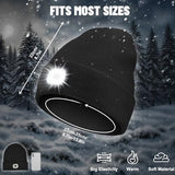 AONYIYI Unisex LED Beanie with Light,USB Rechargeable Hat for Men and Women,3 Light Modes,Hands-Free Winter Hat for Camping,Running,Walking,Auto Repair,Black