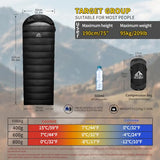 BUERTS Down Sleeping Bag for Adults. 680FP Ultralight Portable, Backpacking Sleeping Bag for Hiking, Camping, Mountaineering, expeditions and Backpacking. with Compression Sack