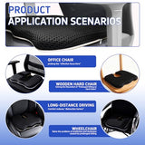 Gooo&Ma Ergonomic Seat Cushion with Air Fiber Core, Office Chair Cushion with Washable Cover (Black)