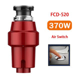 ZKK Kitchen Food Waste Disposers 370W Garbage Processor Disposal Crusher Stainless Dteel Grinder Household Kitchen Food Waste Wet Waste Disposal red