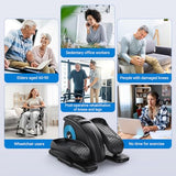 MERACH Under Desk Elliptical Machine, Leg Exerciser While Sitting for Seniors Adults Fully Assembled, Elliptical Exercise Machine Portable Electric Pedal with Remote Control&12 Auto Mode