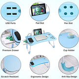 Portable Bed Desk for Laptop, Computer Tray with Cup Holder Notebook Stand Reading Holder for Couch Floor