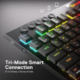 Redragon K618 PRO 3-Mode Wireless RGB Mechanical Keyboard, BT/2.4Ghz/Wired Low Profile Win/Mac Gaming Keyboard
