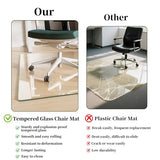 FlyEcho Glass Chair Mat 60" x 80" Tempered Glass Office Chair Mat